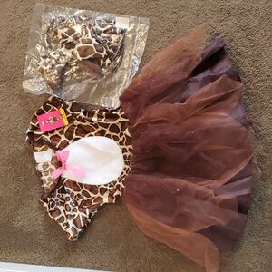 Giraffe Print Kids Halloween Costume with Tutu